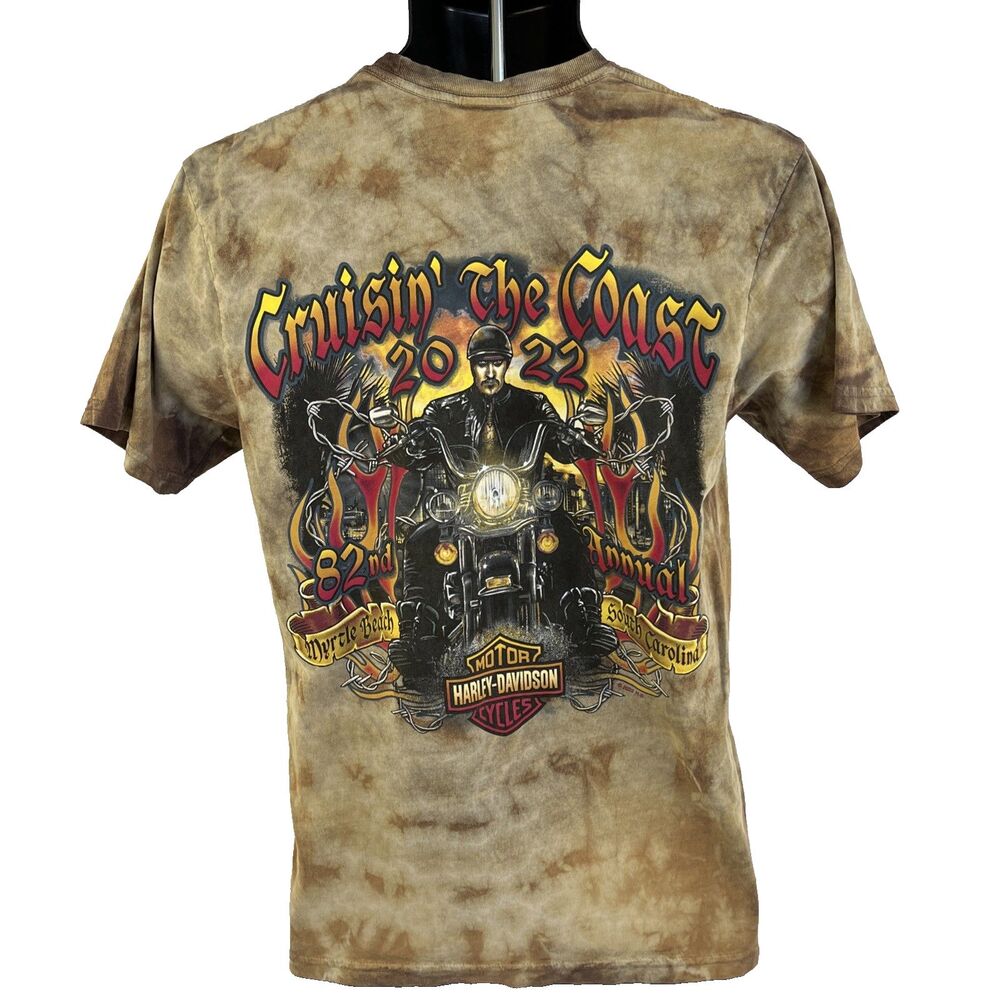 Mens Harley-Davidson 2022 Myrtle Beach‎ Graphic T-Shirt Sz S Biker Tie Dyed